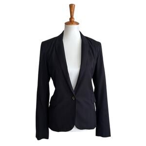 Kut From The Kloth Black Relaxed Blazer Pink Stripe Lining Button Cuffs